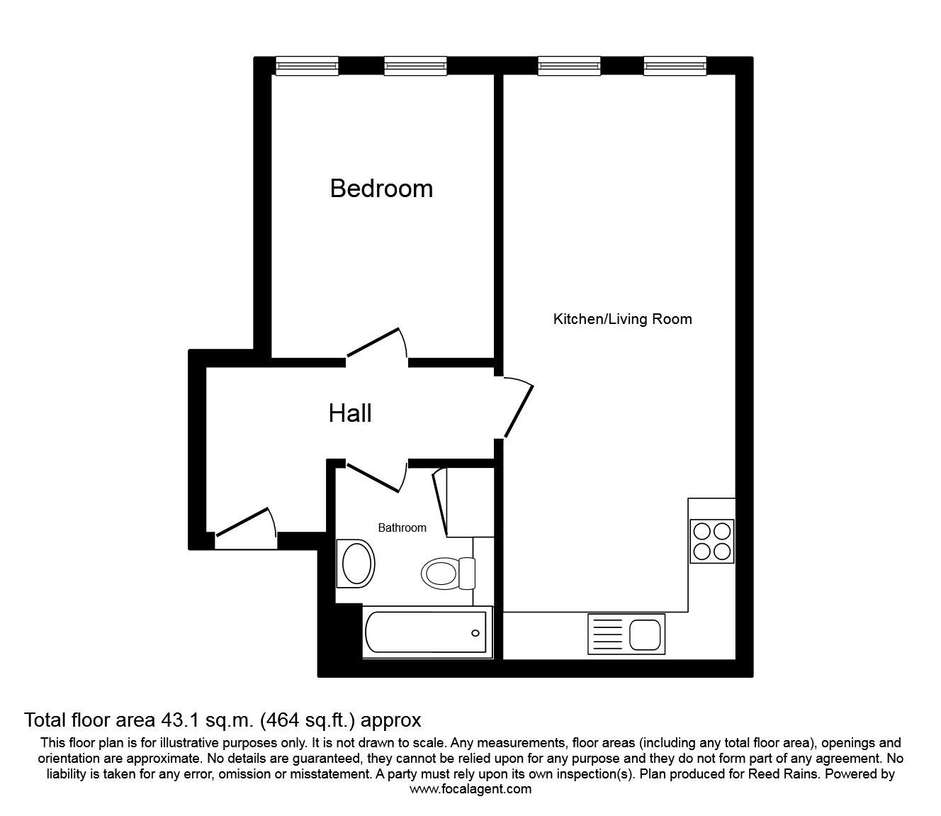 Floorplan of 1 bedroom  Flat for sale, Cobourg Street, Manchester, M1