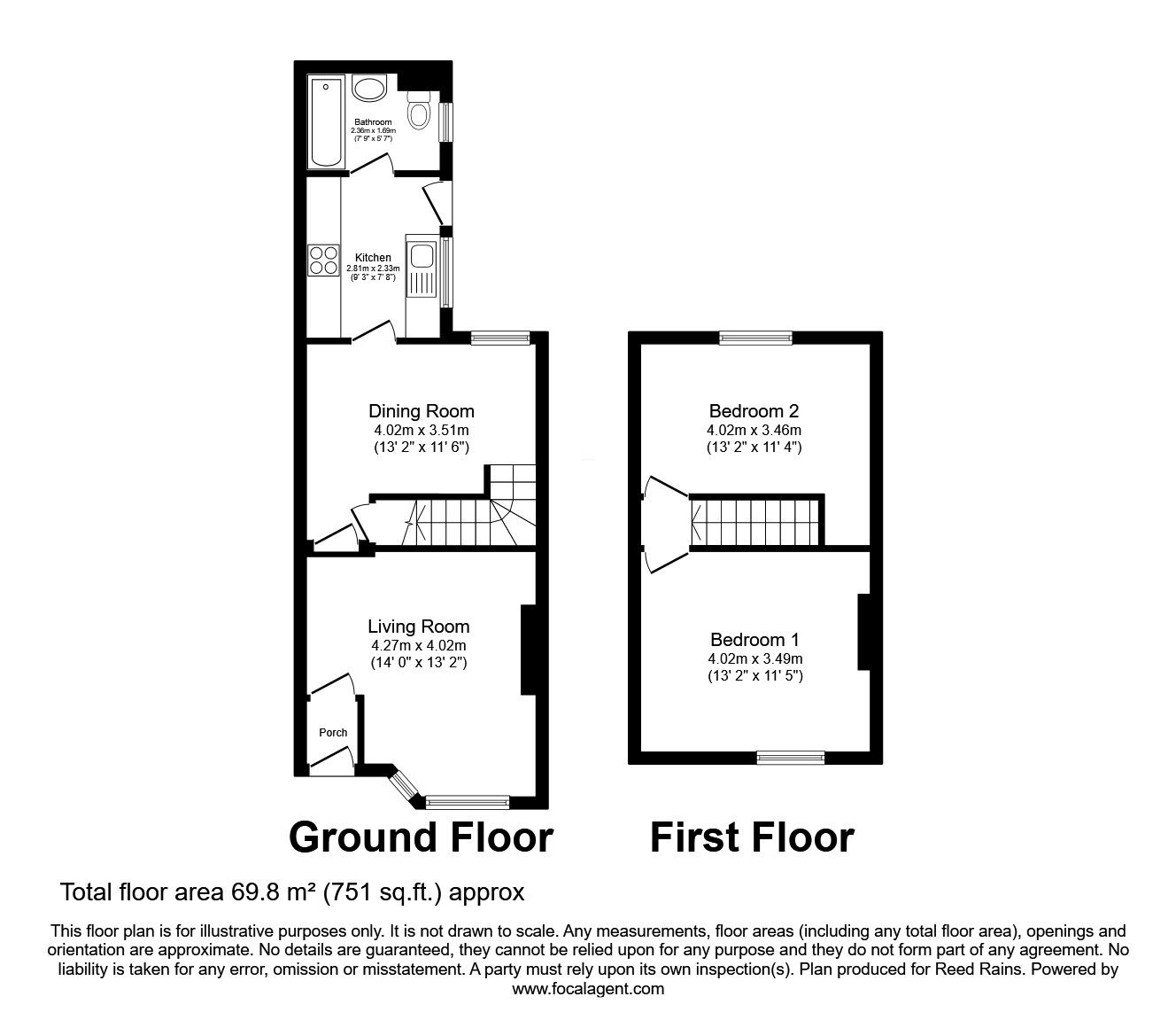 Floorplan of 2 bedroom Mid Terrace House for sale, Bunyard Street, Manchester, M8