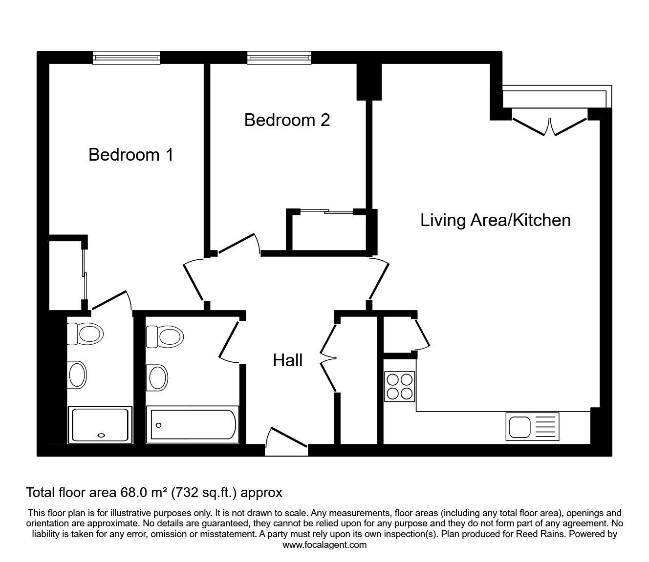 Floorplan of 2 bedroom  Flat for sale, Cheetham Hill Road, Manchester, M4