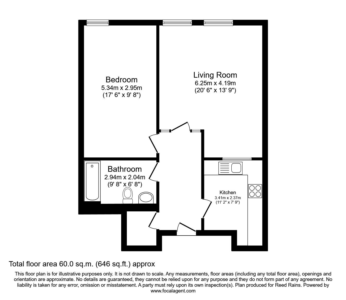 Floorplan of 1 bedroom  Flat to rent, Chepstow Street, Manchester, Greater Manchester, M1