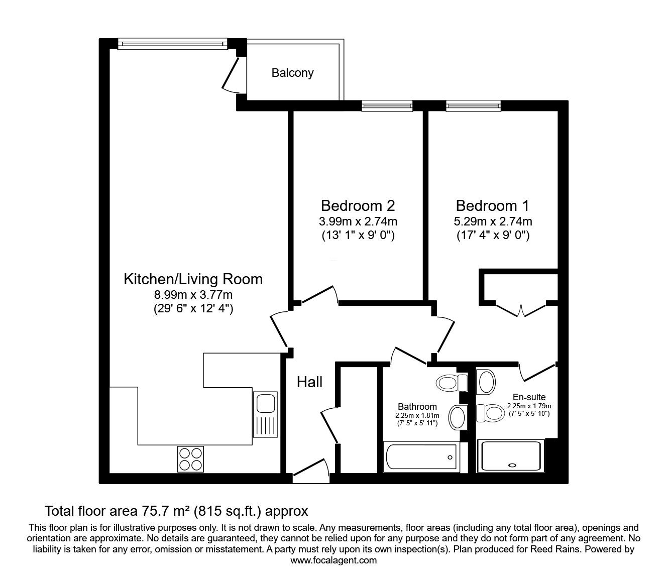 Floorplan of 2 bedroom  Flat to rent, Whitworth Street West, Manchester, Greater Manchester, M1