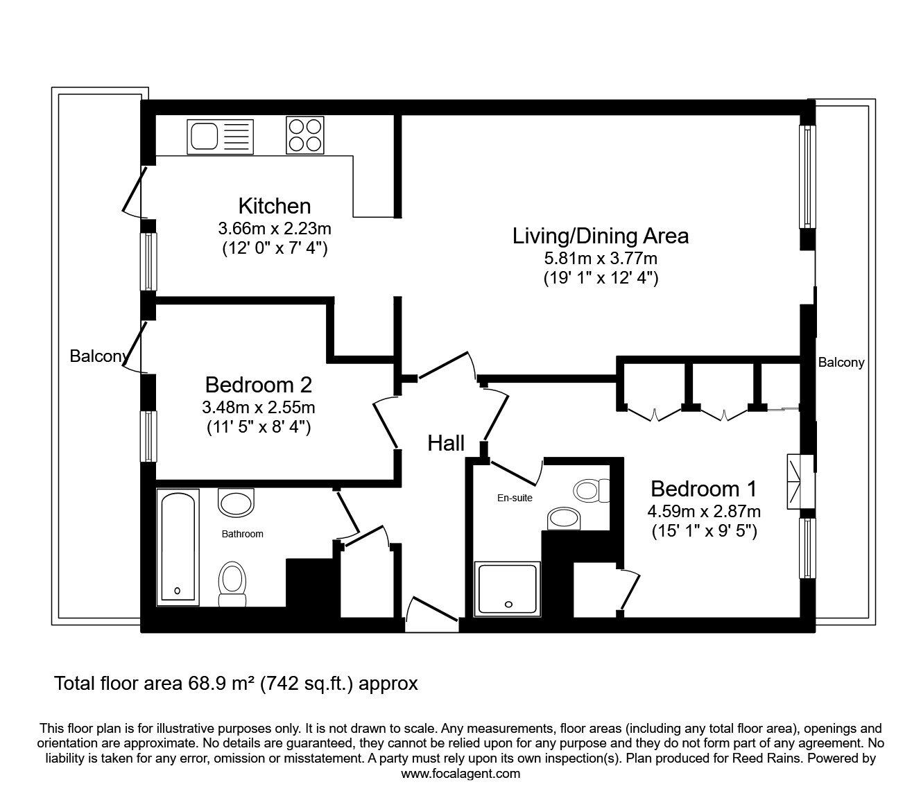 Floorplan of 2 bedroom  Flat for sale, Chester Road, Manchester, M16