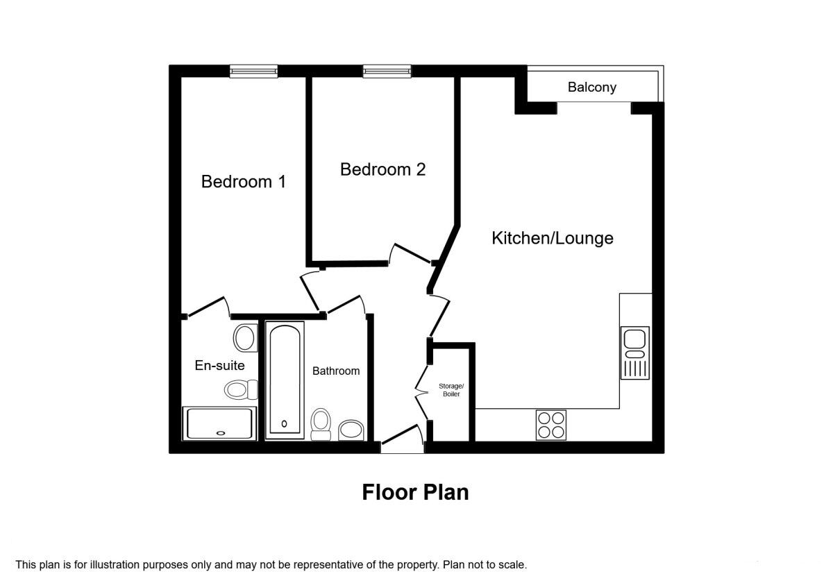 Floorplan of 2 bedroom  Flat for sale, Hornbeam Way, Manchester, Greater Manchester, M4