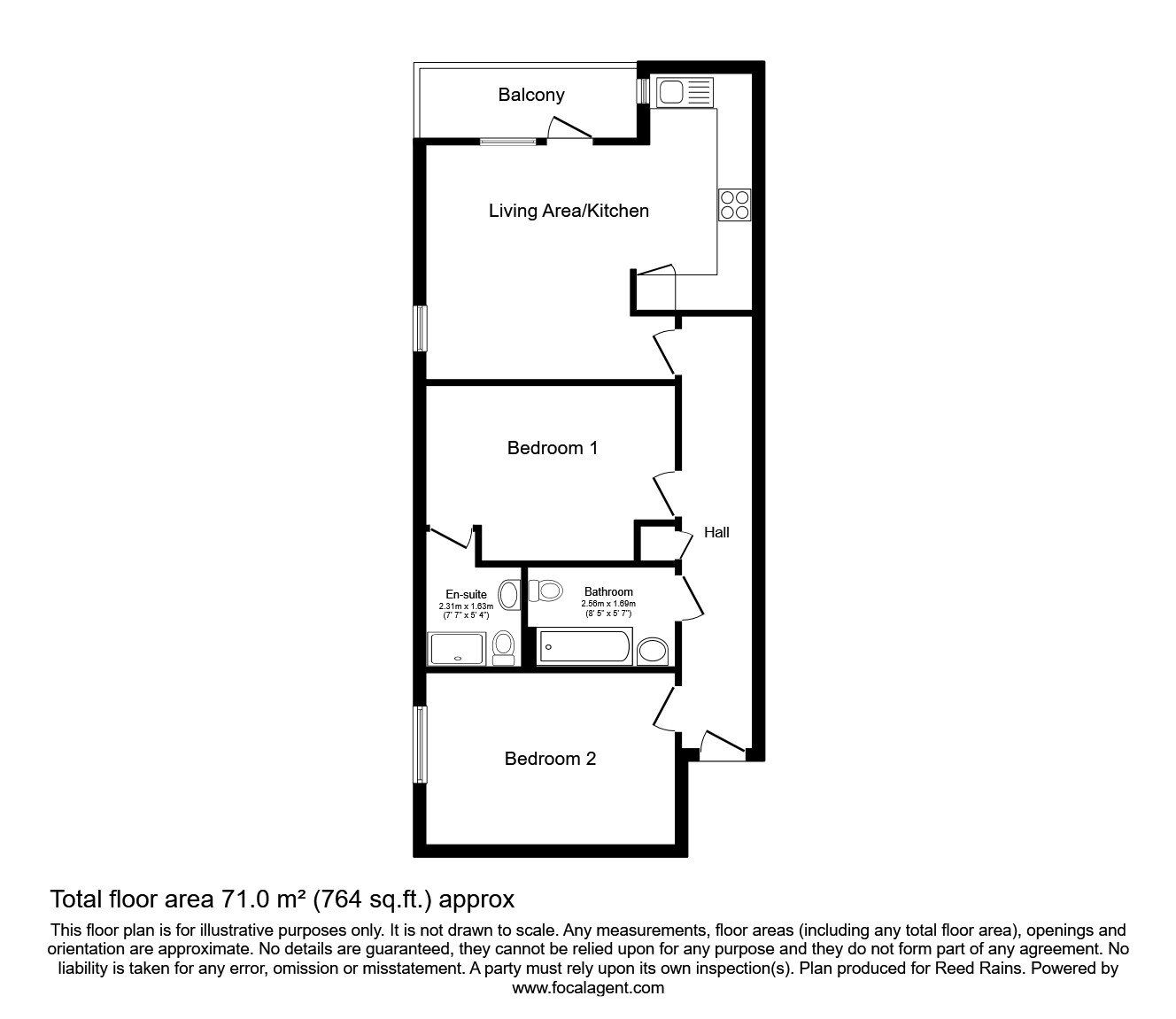 Floorplan of 2 bedroom  Flat for sale, Stockport Road, Manchester, M13