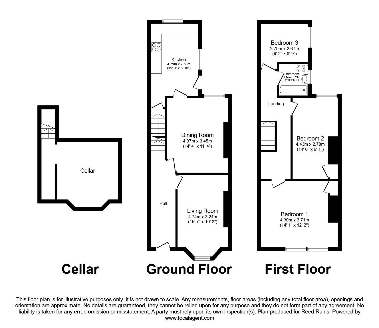 Floorplan of 3 bedroom Mid Terrace House for sale, Premier Street, Manchester, M16