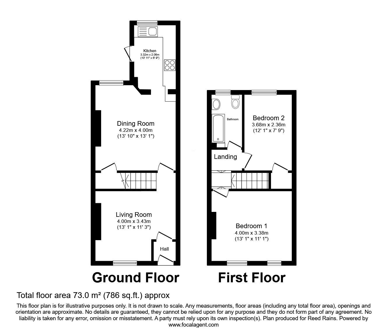 Floorplan of 2 bedroom Mid Terrace House for sale, Windsor Road, Harpurhey, Manchester, M9