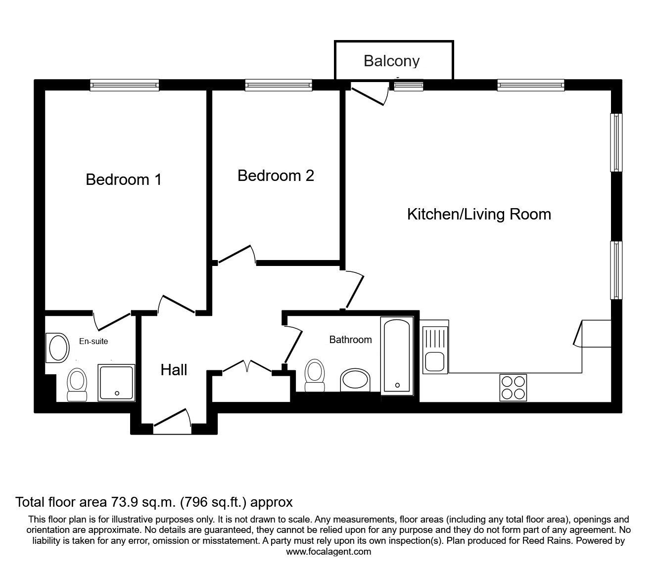 Floorplan of 2 bedroom  Flat for sale, Cambridge Street, Manchester, M1