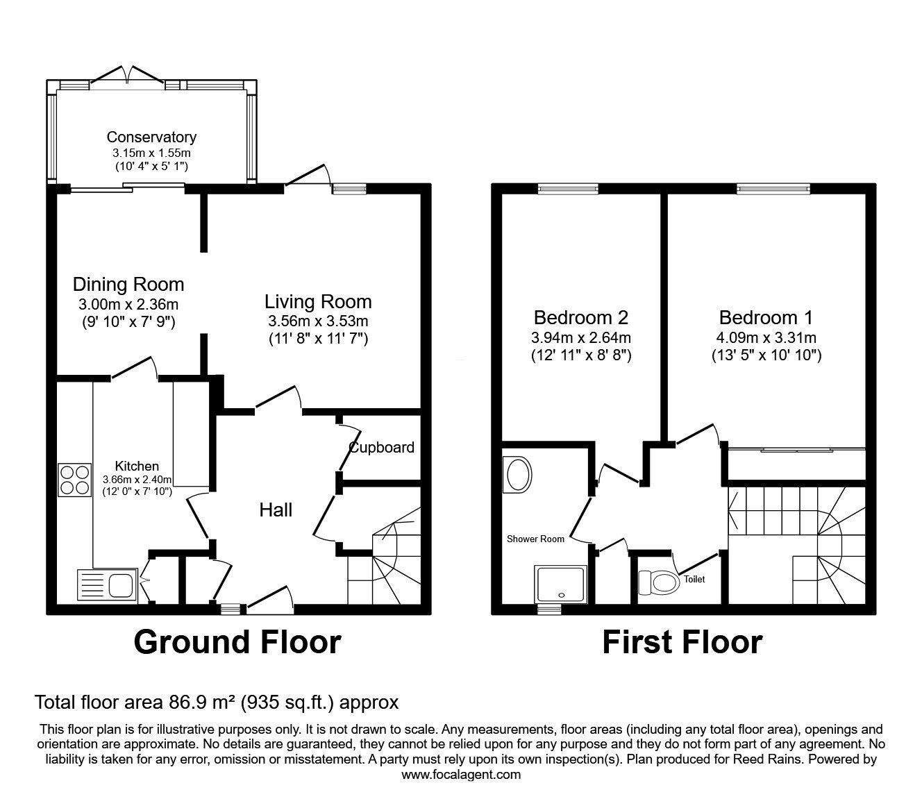 Floorplan of 2 bedroom Mid Terrace House for sale, Sedgeborough Road, Manchester, M16