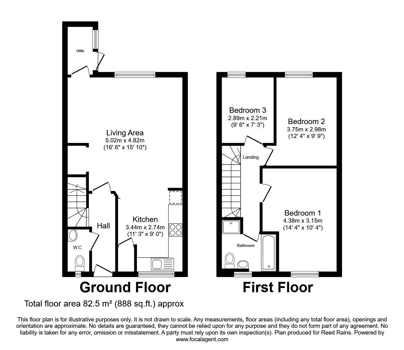 Floorplan of 3 bedroom Semi Detached House for sale, Dalton Street, Manchester, M40