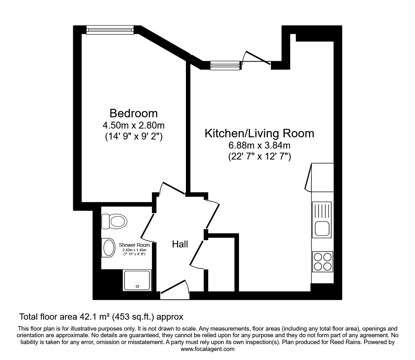 Floorplan of 1 bedroom  Flat for sale, Adelphi Street, Salford, M3