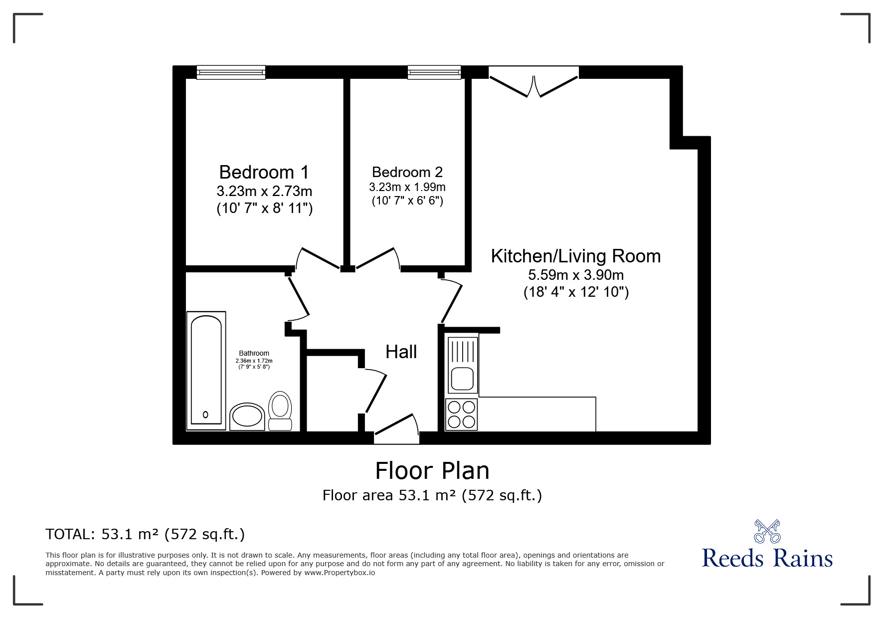 Floorplan of 2 bedroom  Flat for sale, Hessel Street, Salford, Greater Manchester, M50