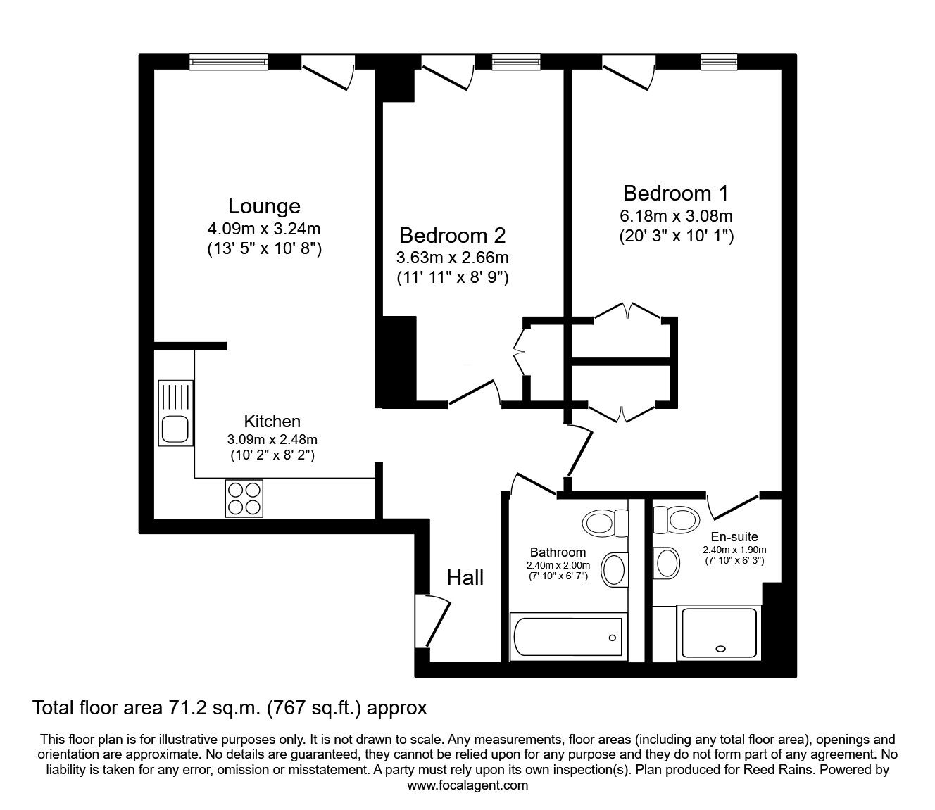 Floorplan of 2 bedroom  Flat to rent, Great Ancoats Street, Manchester, Greater Manchester, M4