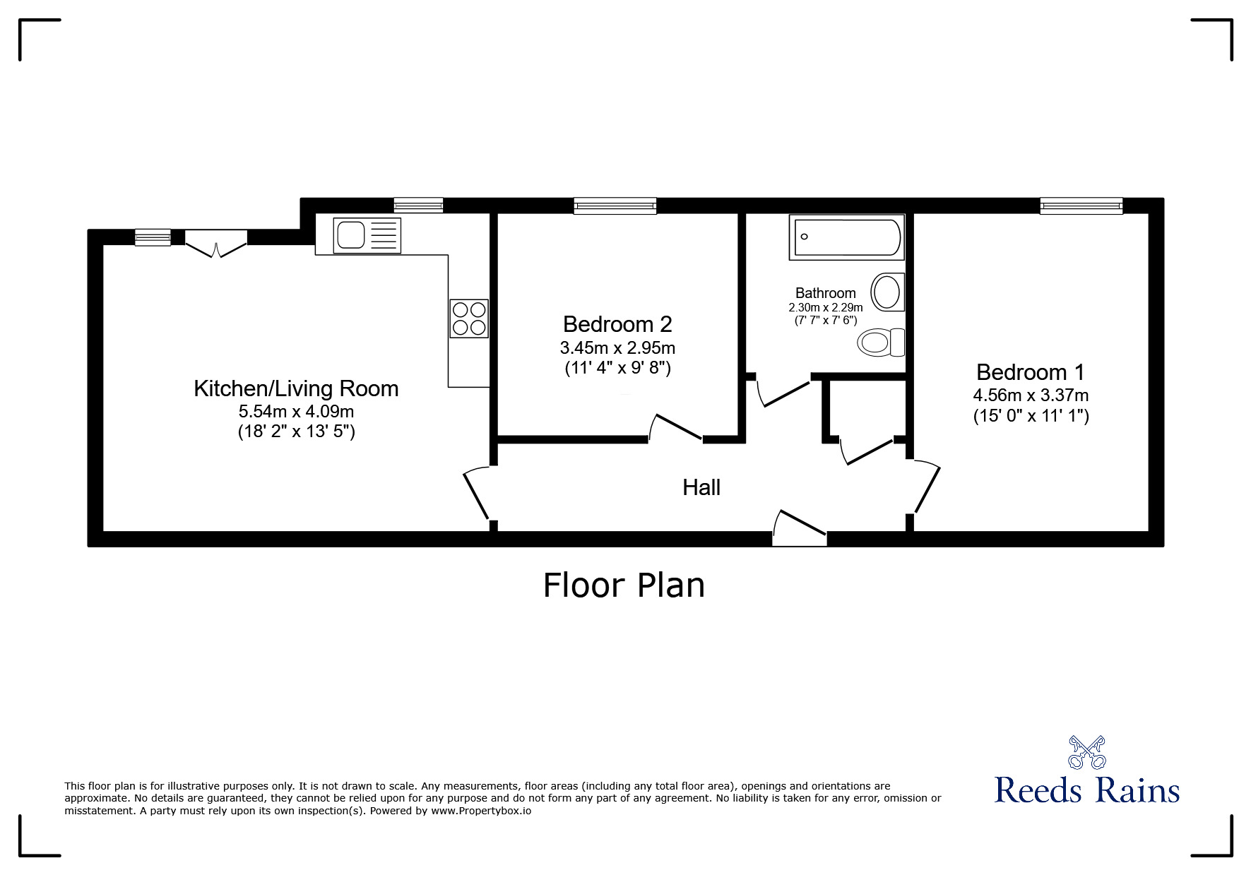 Floorplan of 2 bedroom  Flat for sale, Hessel Street, Salford, Greater Manchester, M50