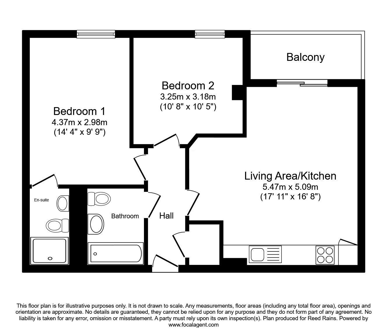 Floorplan of 2 bedroom  Flat for sale, Regent Road, Manchester, M3