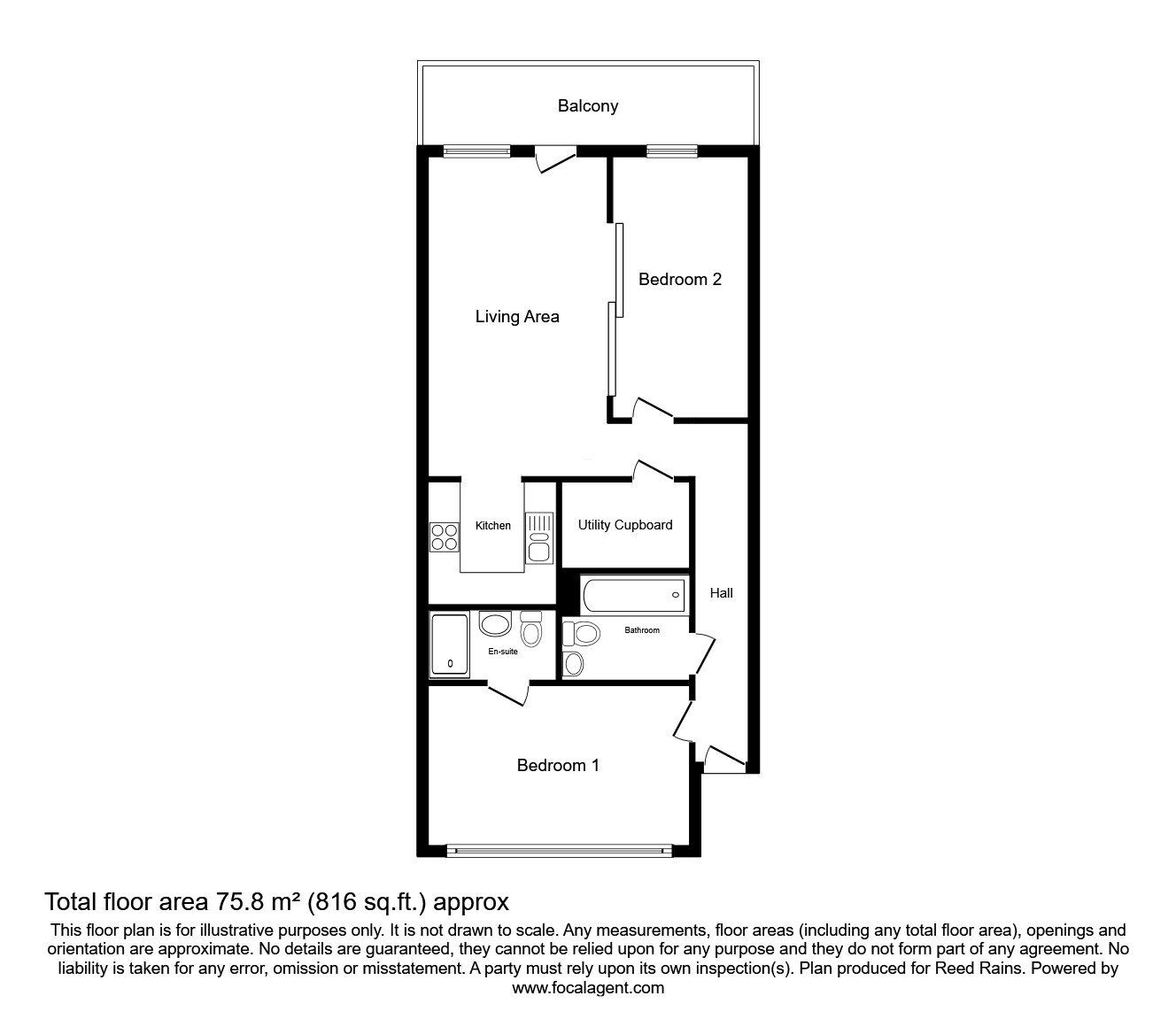 Floorplan of 2 bedroom  Flat for sale, Whitworth Street West, Manchester, M1