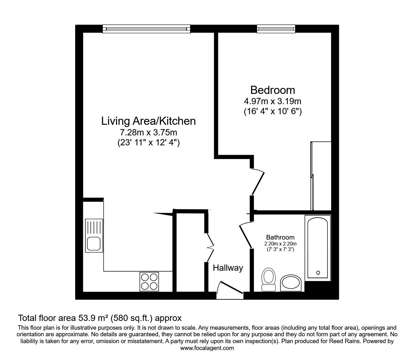 Floorplan of 1 bedroom  Flat for sale, Old Mount Street, Manchester, M4