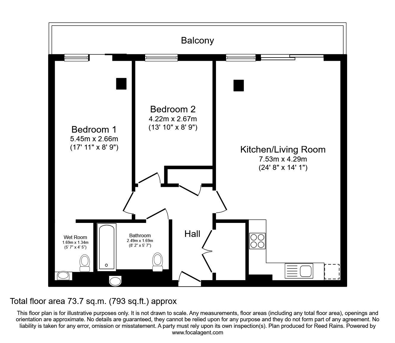 Floorplan of 2 bedroom  Flat for sale, Isaac Way, Manchester, M4