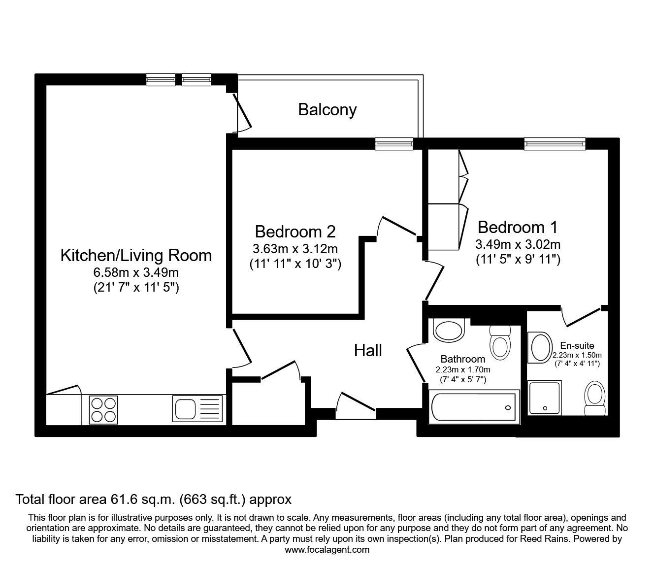 Floorplan of 2 bedroom  Flat for sale, Water Street, Manchester, M3