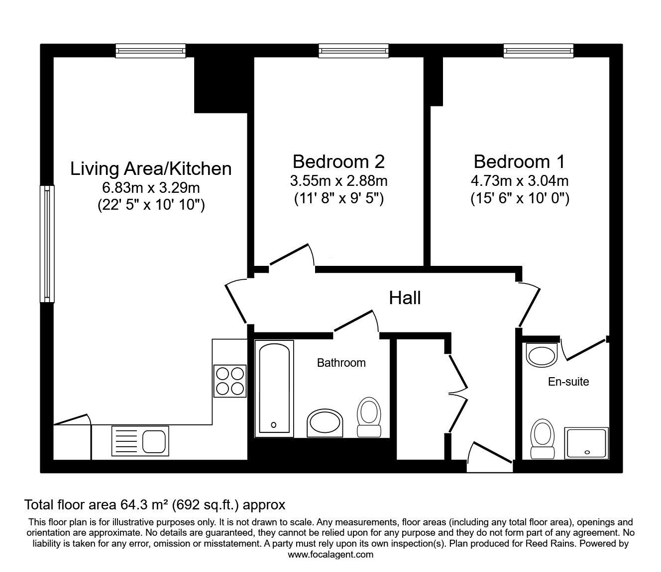 Floorplan of 2 bedroom  Flat for sale, Advent Way, Manchester, M4