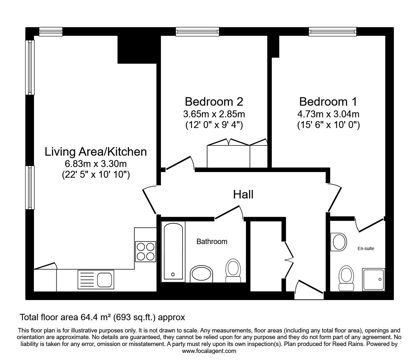 Floorplan of 2 bedroom  Flat for sale, Advent Way, Manchester, M4