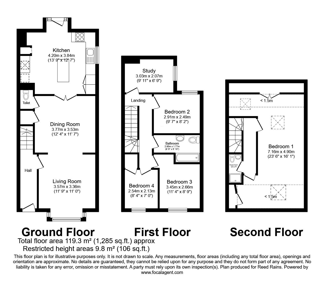 Floorplan of 5 bedroom Semi Detached House to rent, St. Marys Road, Manchester, Greater Manchester, M40