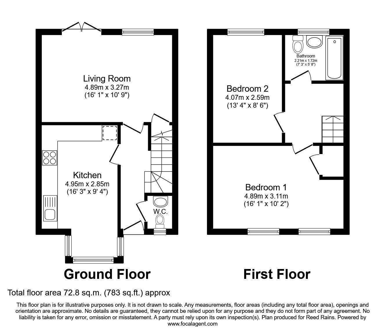 Floorplan of 2 bedroom Mid Terrace House to rent, Arena Drive, Manchester, Greater Manchester, M11