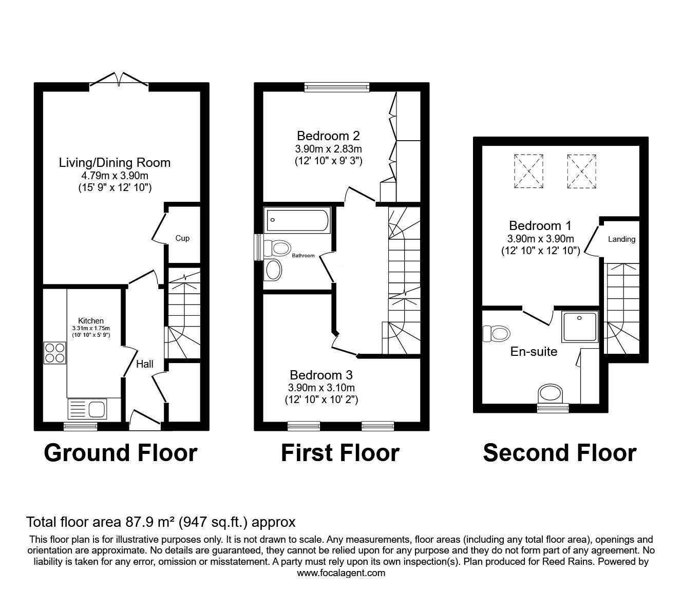 Floorplan of 3 bedroom Semi Detached House for sale, Bottomley Side, Manchester, M9