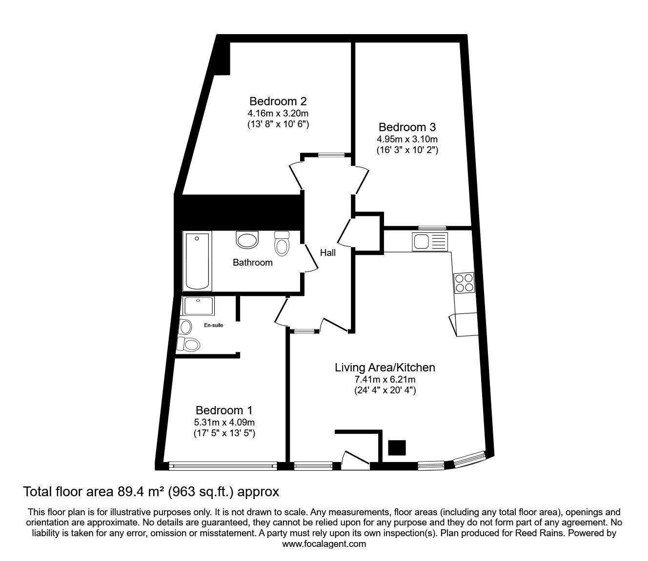 Floorplan of 3 bedroom  Flat for sale, Pollard Street, Manchester, Greater Manchester, M4