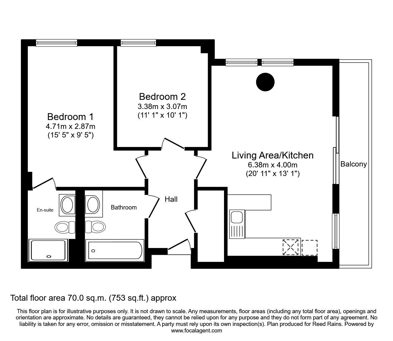 Floorplan of 2 bedroom  Flat for sale, New Century Park, Manchester, M4