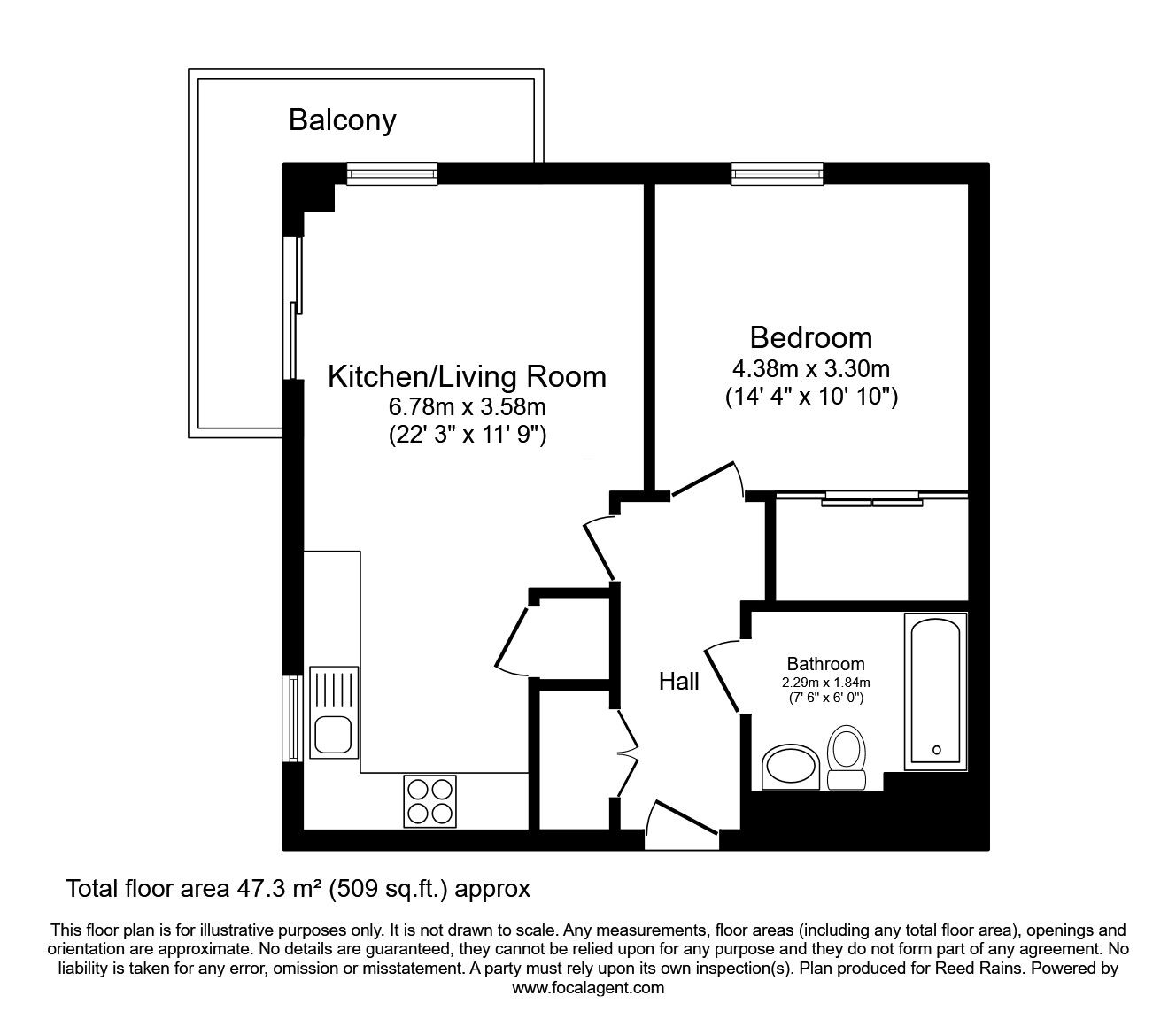 Floorplan of 1 bedroom  Flat to rent, Hornbeam Way, Manchester, Greater Manchester, M4