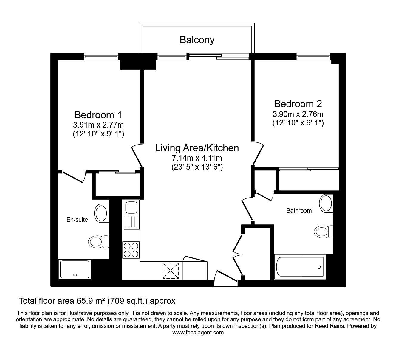 Floorplan of 2 bedroom  Flat for sale, Blue, Media City UK, Salford, M50