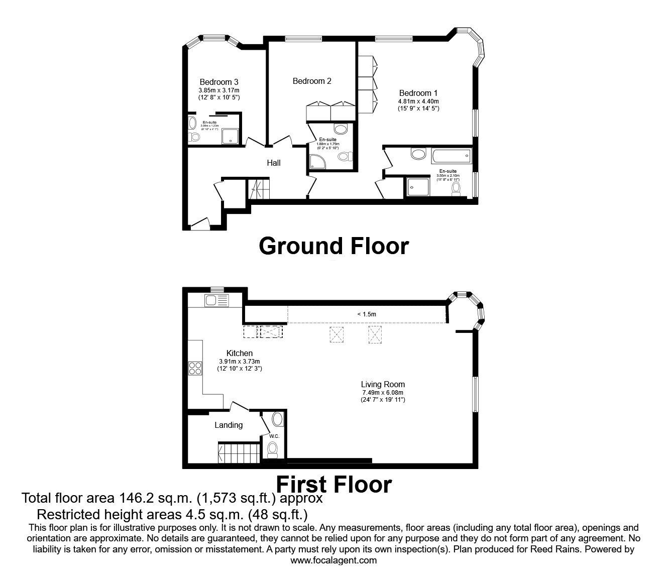 Floorplan of 3 bedroom  Flat to rent, King Street West, Manchester, Greater Manchester, M3