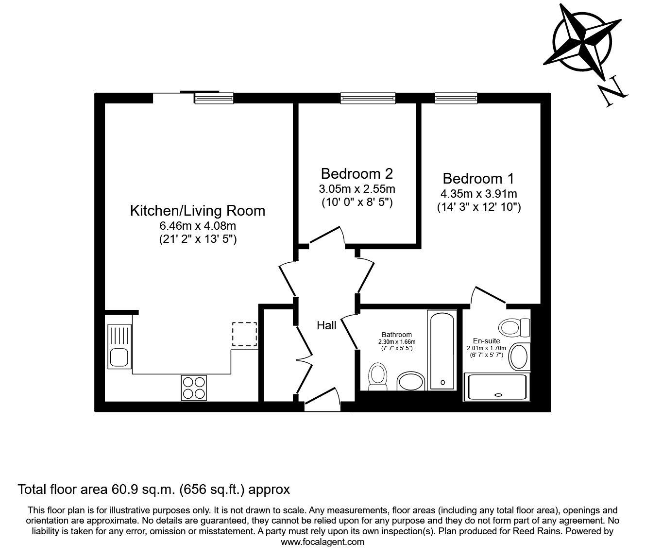 Floorplan of 2 bedroom  Flat for sale, Taylorson Street South, Salford, M5