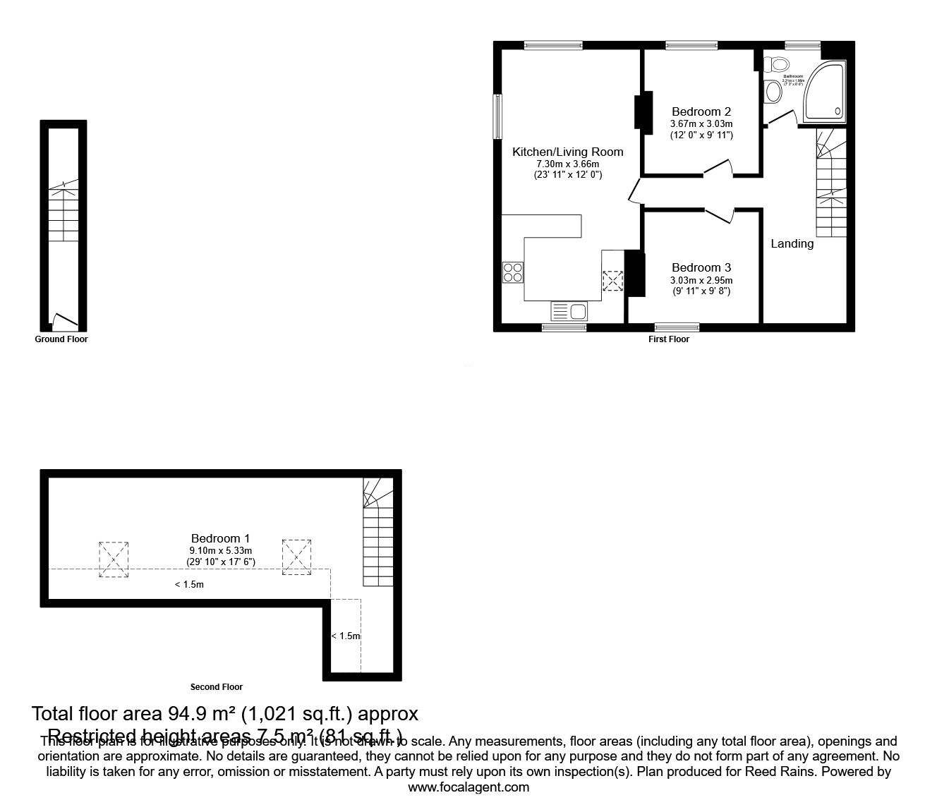 Floorplan of 2 bedroom  Flat to rent, St. Albans Terrace, Manchester, Greater Manchester, M8