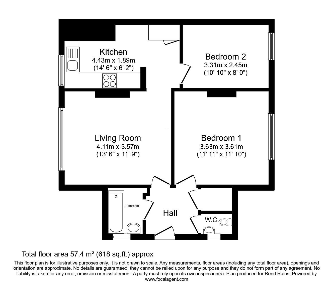 Floorplan of 2 bedroom  Flat for sale, Church Lane, Manchester, M9