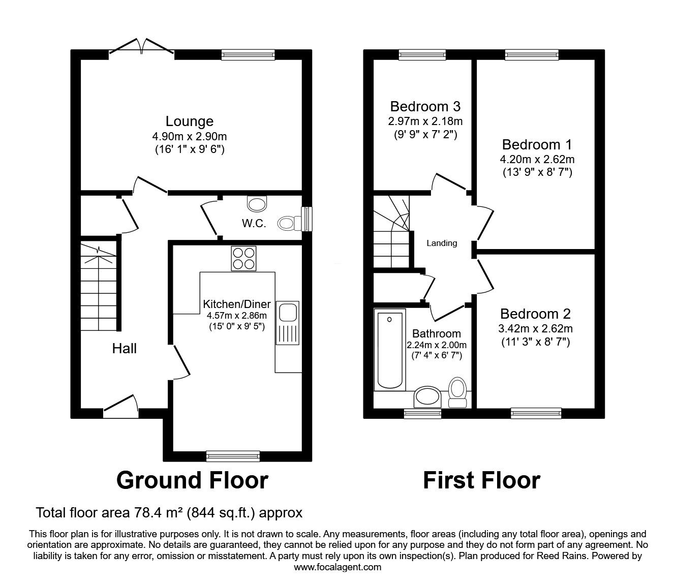 Floorplan of 3 bedroom End Terrace House for sale, Saxon Street, Manchester, M40