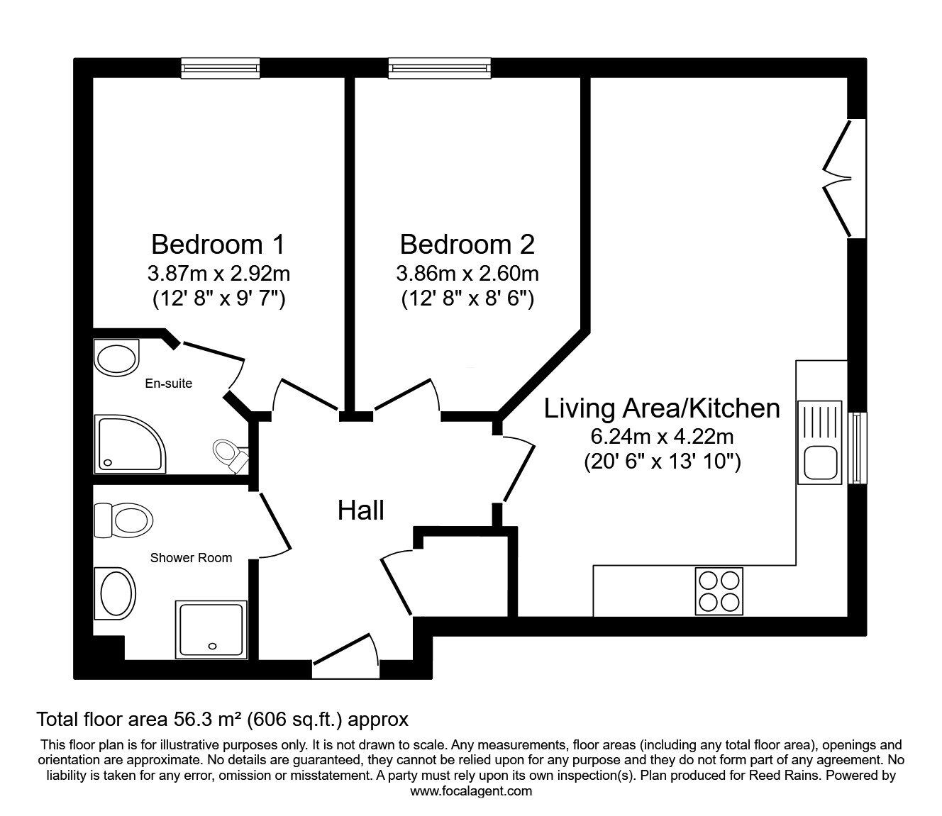 Floorplan of 2 bedroom  Flat for sale, Elmira Way, Salford, M5