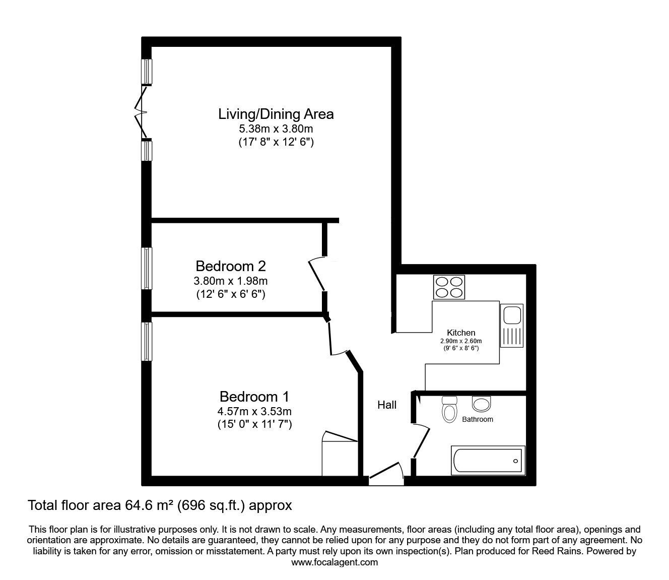 Floorplan of 2 bedroom  Flat for sale, Whitworth Street, Manchester, M1