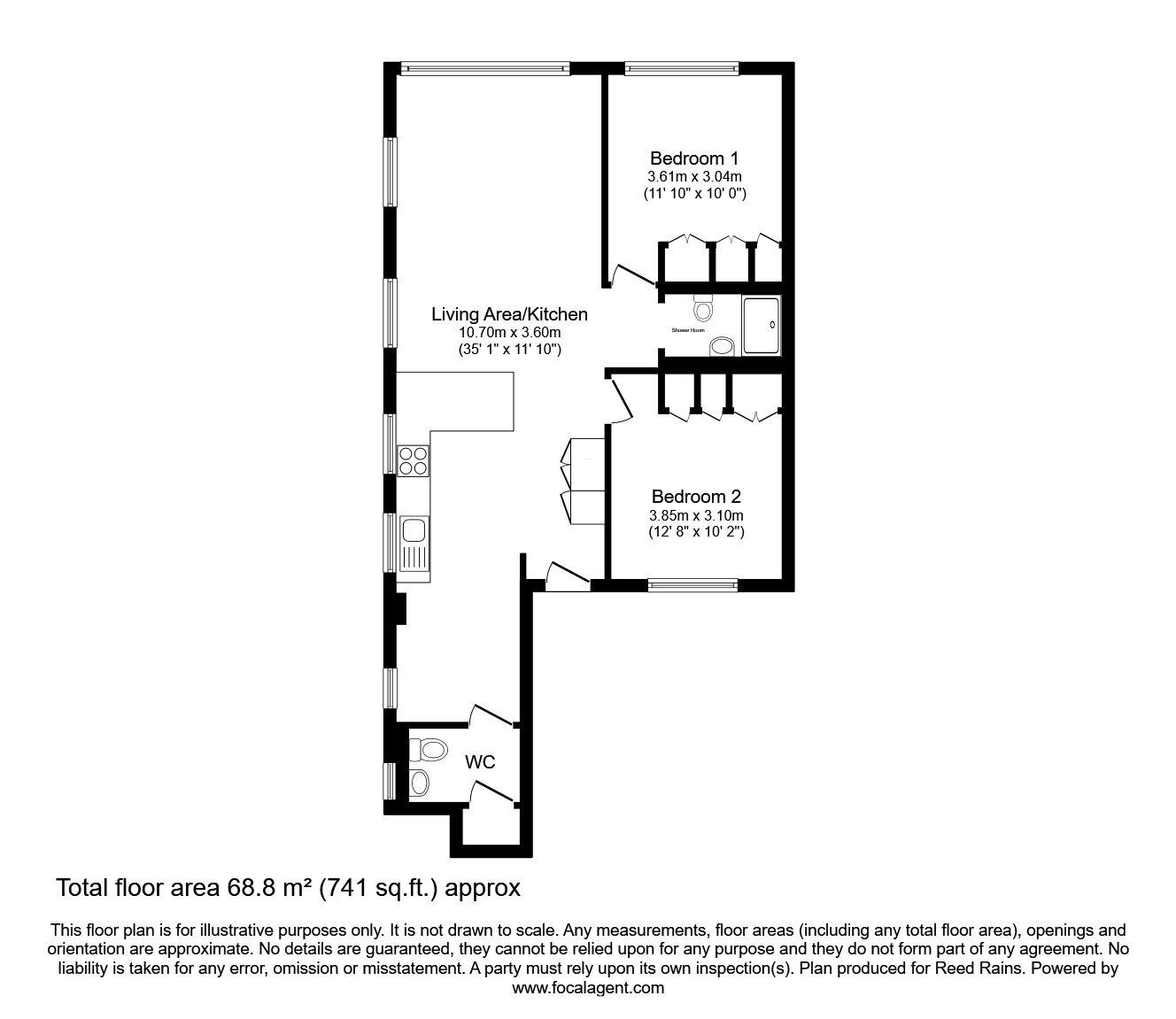 Floorplan of 2 bedroom  Flat for sale, School Street, Manchester, M4