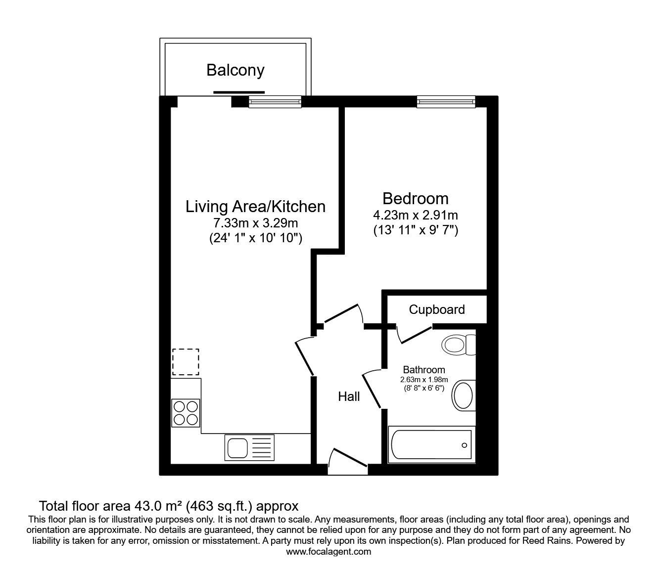 Floorplan of 1 bedroom  Flat for sale, Isaac Way, Manchester, M4