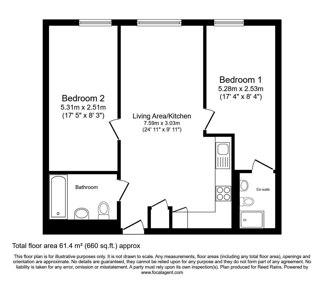 Floorplan of 2 bedroom  Flat for sale, Talbot Road, Old Trafford, Manchester, M16