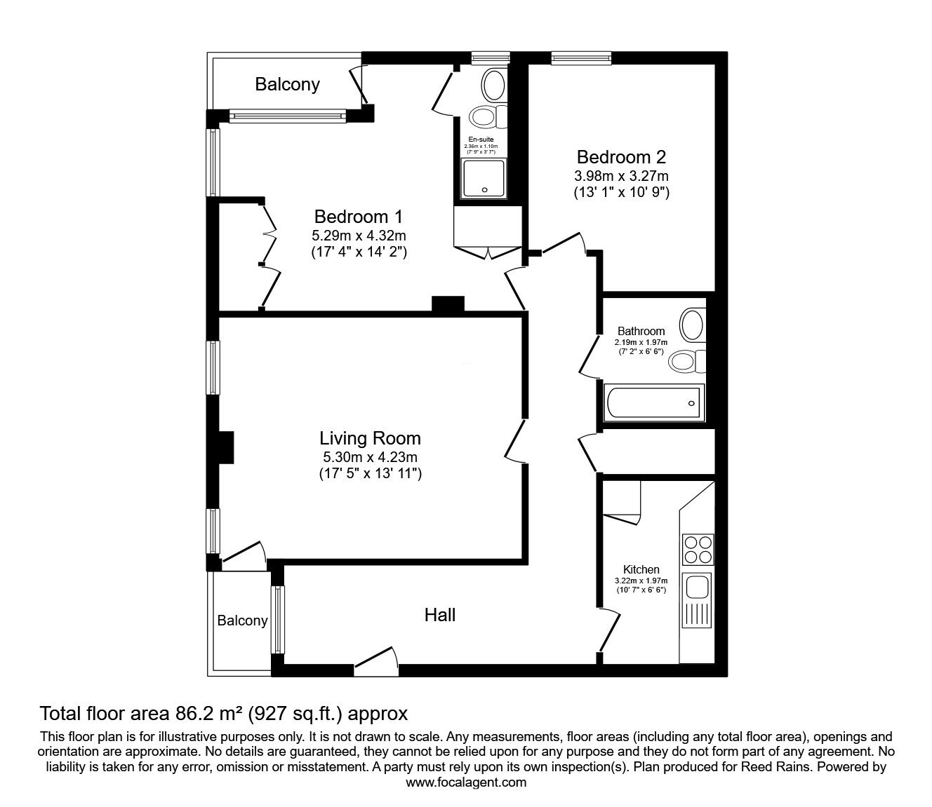 Floorplan of 2 bedroom  Flat to rent, Lower Ormond Street, Manchester, Greater Manchester, M1