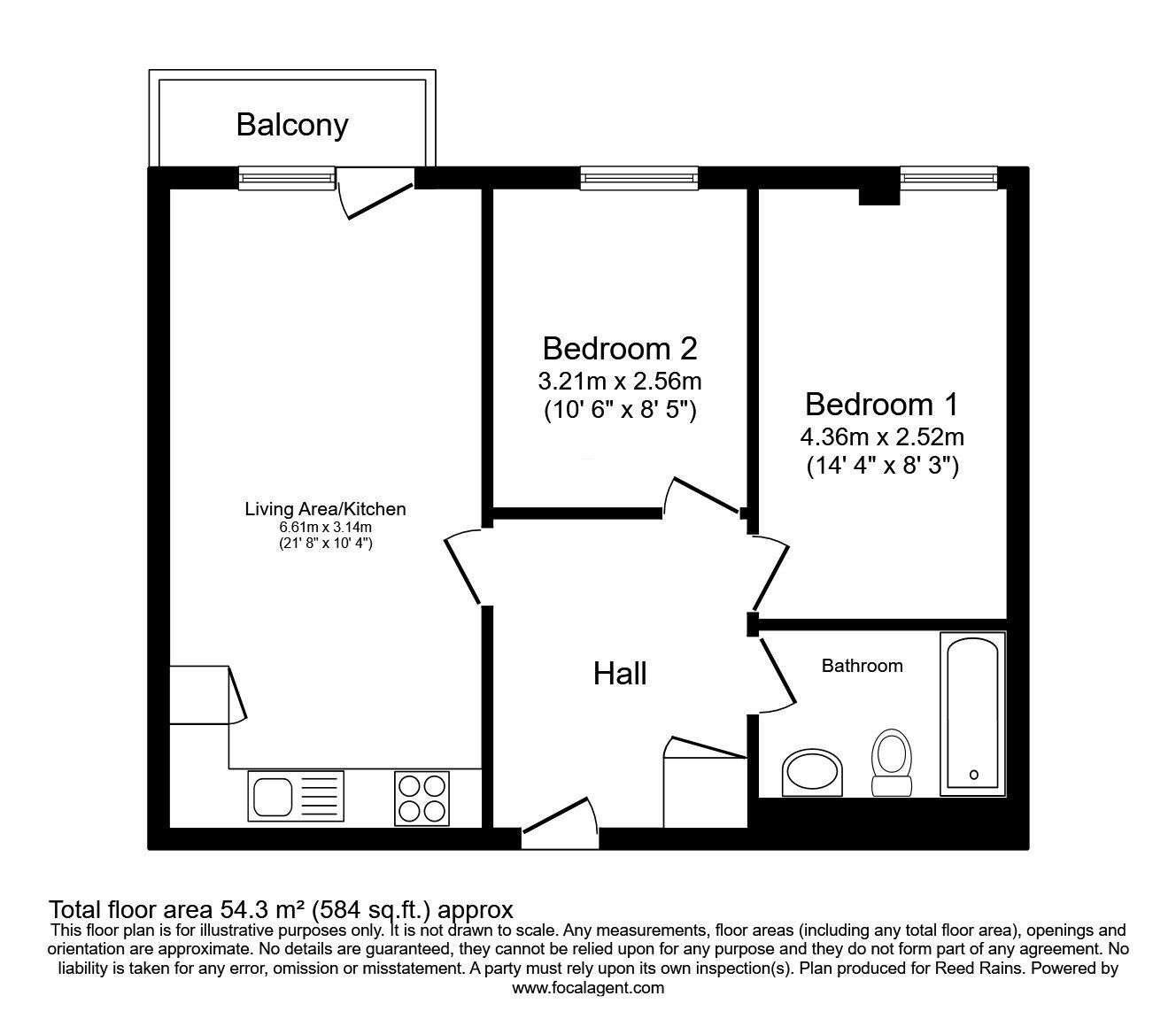 Floorplan of 2 bedroom  Flat for sale, Chapel Street, Salford, M3