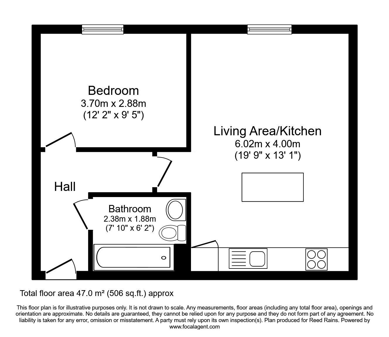 Floorplan of 1 bedroom  Flat for sale, Ordsall Lane, Salford, M5