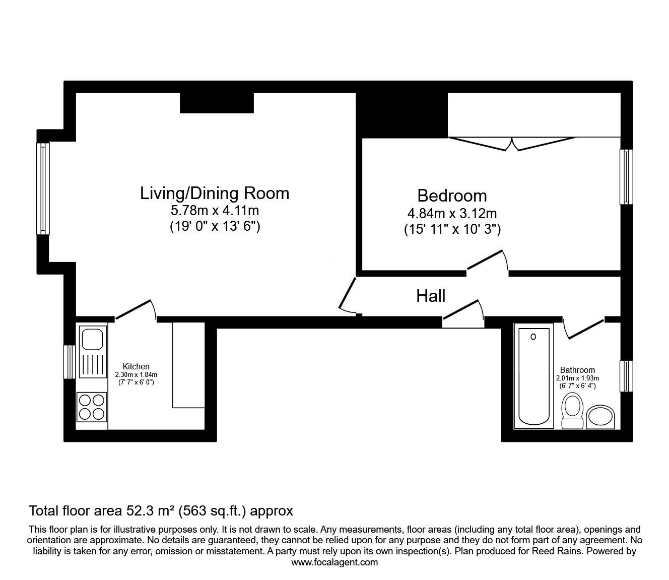 Floorplan of 1 bedroom  Flat for sale, Alness Road, Manchester, M16