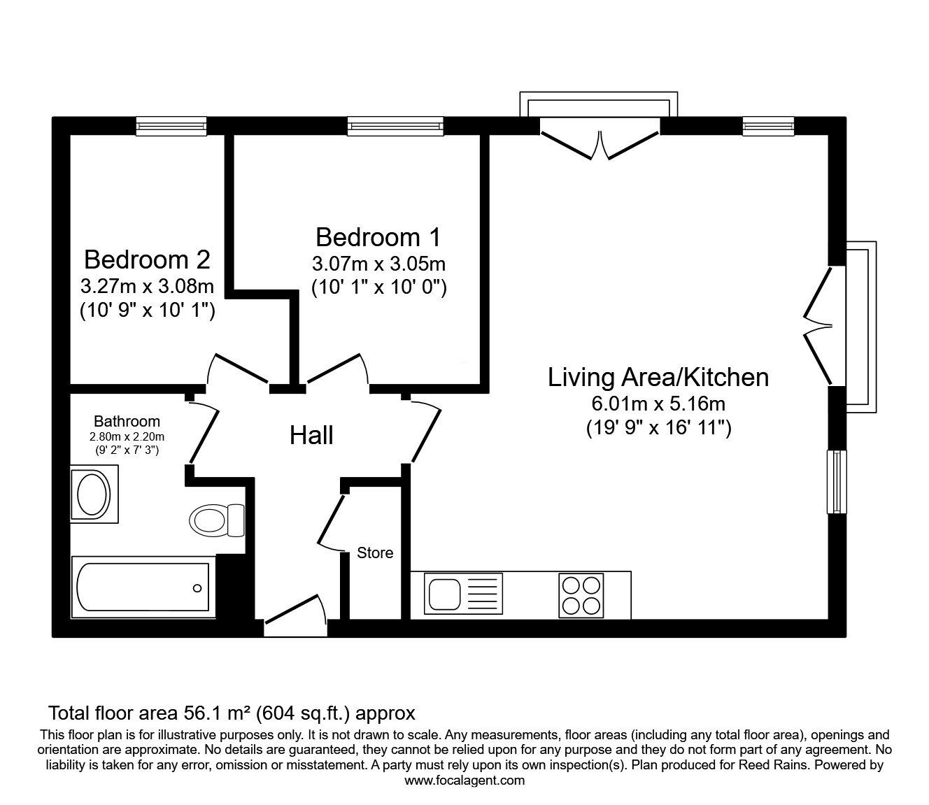 Floorplan of 2 bedroom  Flat for sale, Derwent Street, Salford, M5