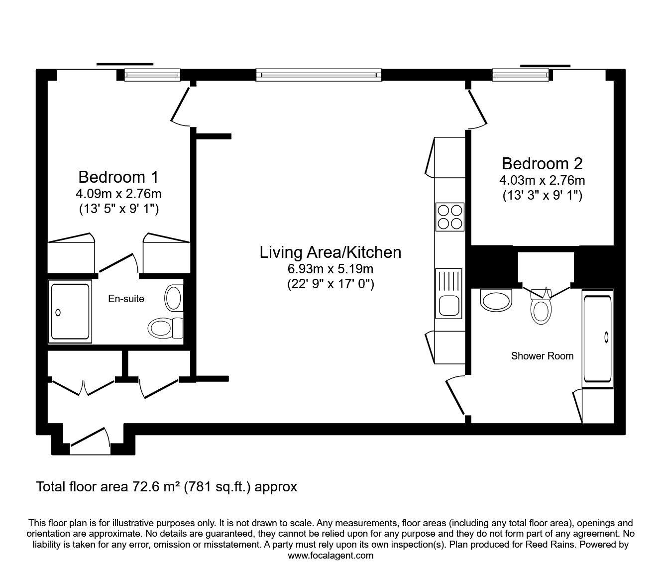 Floorplan of 2 bedroom  Flat for sale, Chapeltown Street, Manchester, M1