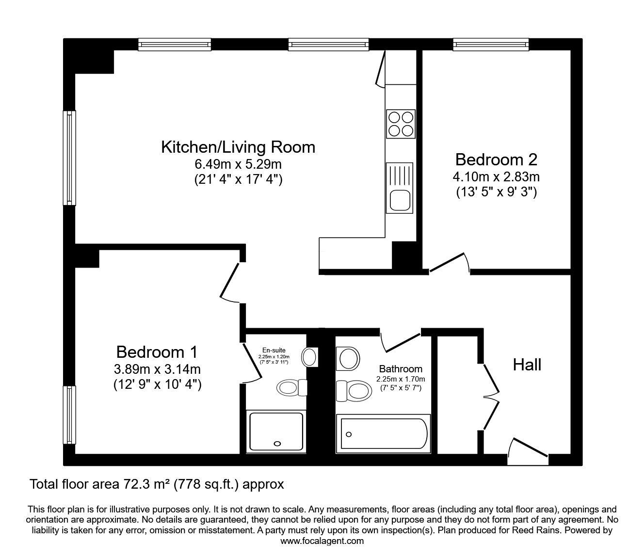 Floorplan of 2 bedroom  Flat to rent, Addington Street, Manchester, Greater Manchester, M4