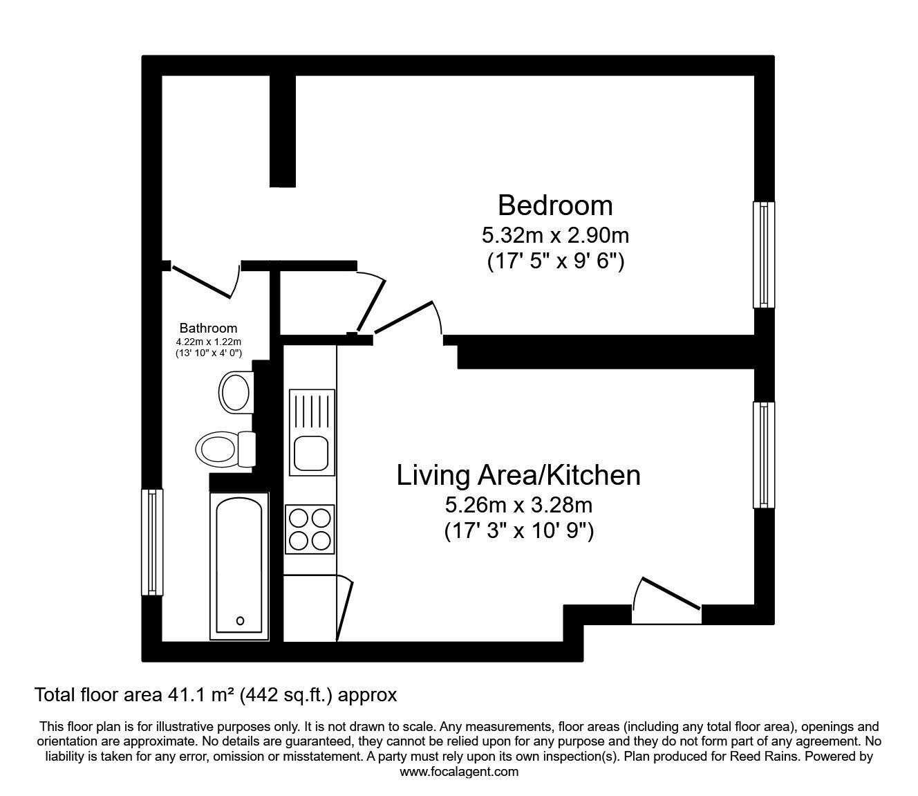 Floorplan of 1 bedroom  Flat for sale, Moss Lane West, Manchester, M15