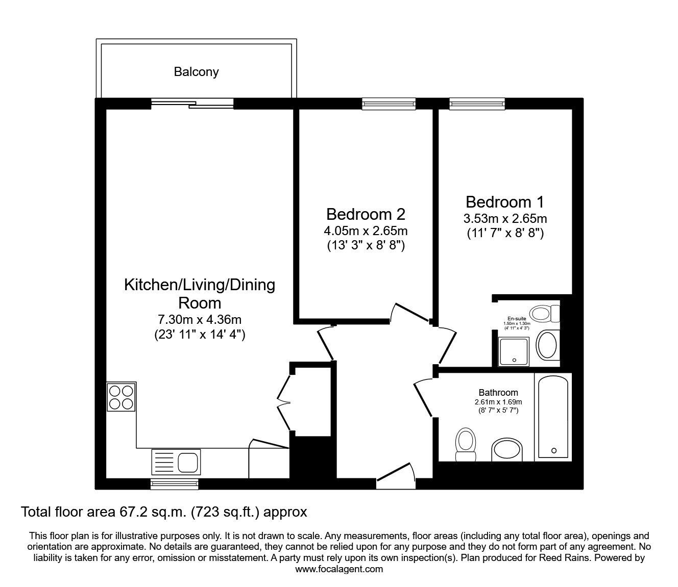 Floorplan of 2 bedroom  Flat for sale, Isaac Way, Manchester, M4